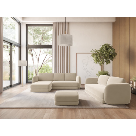 Sofa d'angle Kiana Velours Light beige