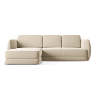 Sofa d'angle Kiana Velours Light beige