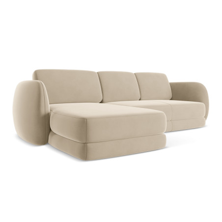 Sofa d'angle Kiana Velours Light beige