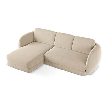 Sofa d'angle Kiana Velours Light beige