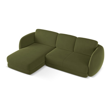 Sofa d'angle Kiana Velours Olive