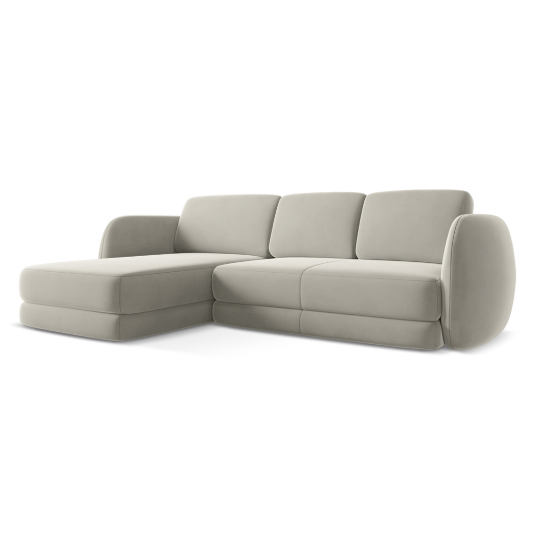 Sofa d'angle Kiana Velours Pearl