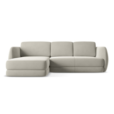 Sofa d'angle Kiana Velours Pearl