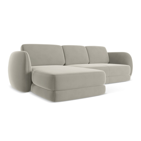 Sofa d'angle Kiana Velours Pearl