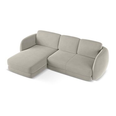 Sofa d'angle Kiana Velours Pearl