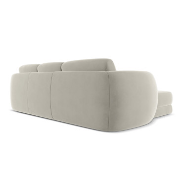 Sofa d'angle Kiana Velours Pearl