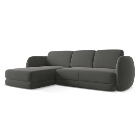 Sofa d'angle Kiana Velours Steel