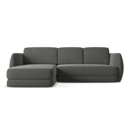 Sofa d'angle Kiana Velours Steel