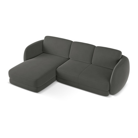 Sofa d'angle Kiana Velours Steel