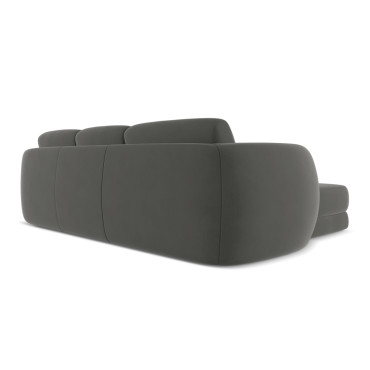 Sofa d'angle Kiana Velours Steel