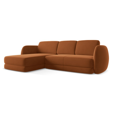 Sofa d'angle Kiana Velours Terracotta