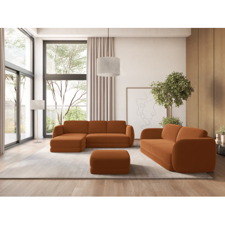 Sofa d'angle Kiana Velours Terracotta