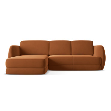 Sofa d'angle Kiana Velours Terracotta