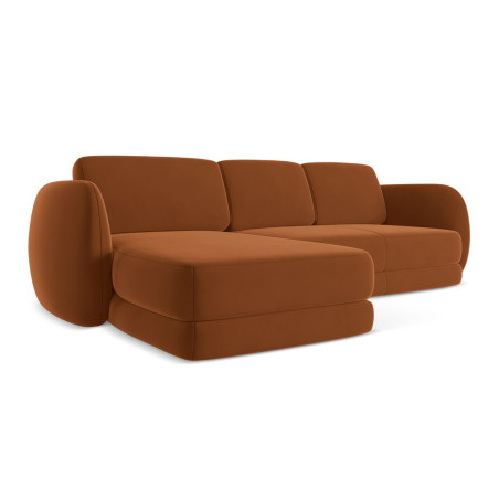 Sofa d'angle Kiana Velours Terracotta