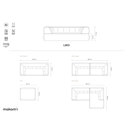 Sofa d'angle Liko Boucle Anthracite