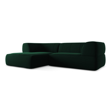 Sofa d'angle Liko Velours Bottle green