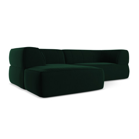 Sofa d'angle Liko Velours Bottle green