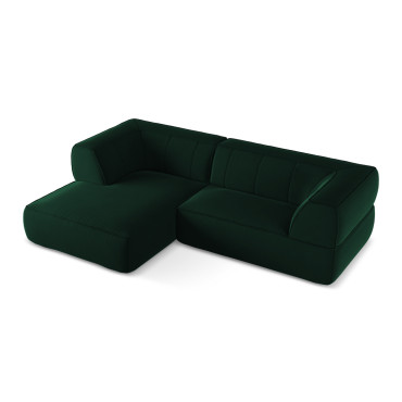 Sofa d'angle Liko Velours Bottle green