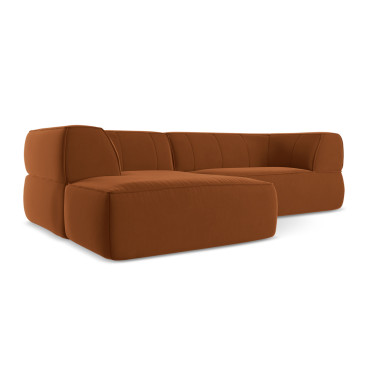 Sofa d'angle Liko Velours Terracotta