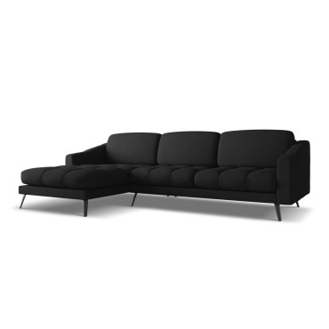 Sofa d'angle Nalu Chenille Black