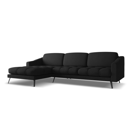 Sofa d'angle Nalu Chenille Black