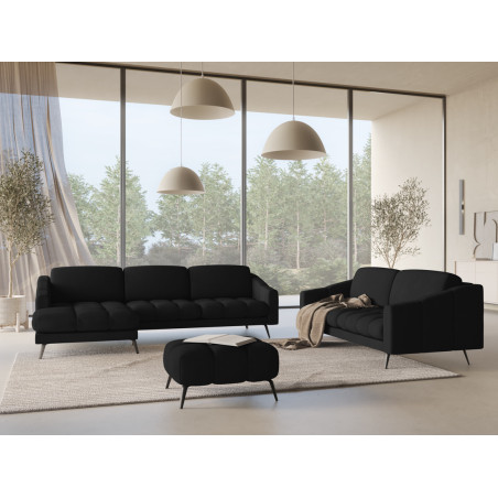 Sofa d'angle Nalu Chenille Black