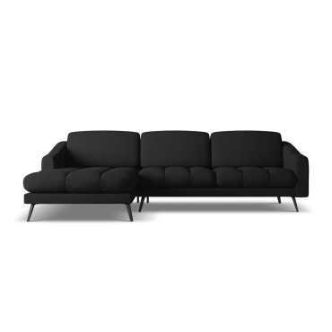 Sofa d'angle Nalu Chenille Black