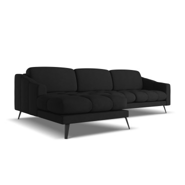 Sofa d'angle Nalu Chenille Black