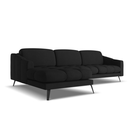 Sofa d'angle Nalu Chenille Black