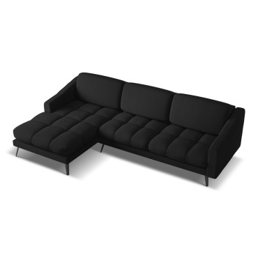 Sofa d'angle Nalu Chenille Black