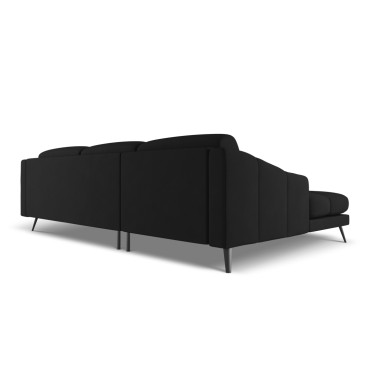 Sofa d'angle Nalu Chenille Black