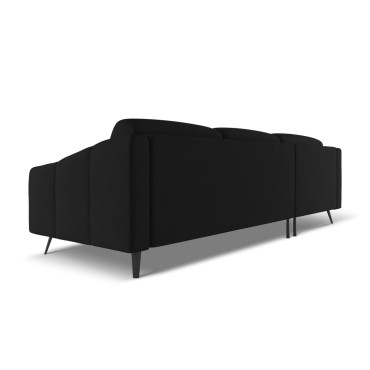 Sofa d'angle Nalu Chenille Black