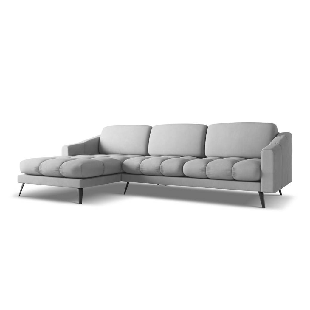 Sofa d'angle Nalu Chenille Light gray