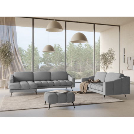 Sofa d'angle Nalu Chenille Light gray