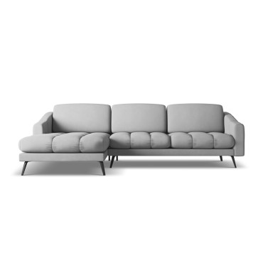 Sofa d'angle Nalu Chenille Light gray