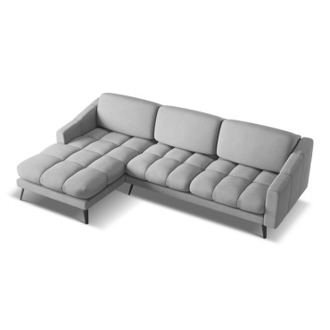 Sofa d'angle Nalu Chenille Light gray