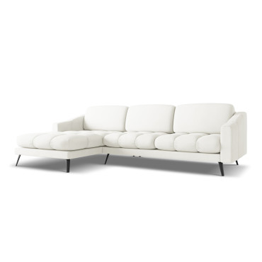 Sofa d'angle Nalu Chenille White