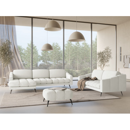 Sofa d'angle Nalu Chenille White