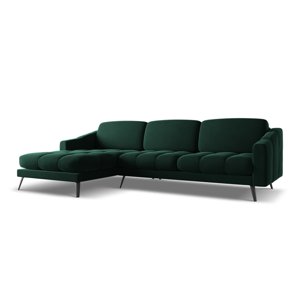 Sofa d'angle Nalu Velours Bottle green