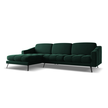 Sofa d'angle Nalu Velours Bottle green