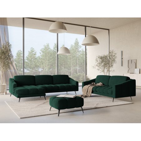 Sofa d'angle Nalu Velours Bottle green