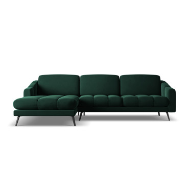 Sofa d'angle Nalu Velours Bottle green