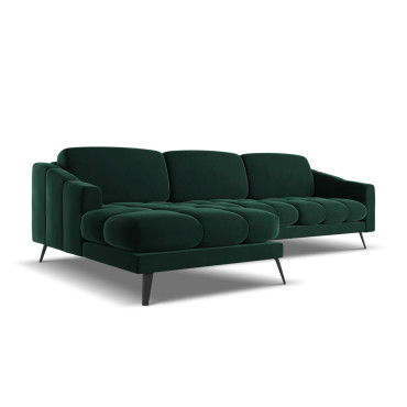 Sofa d'angle Nalu Velours Bottle green