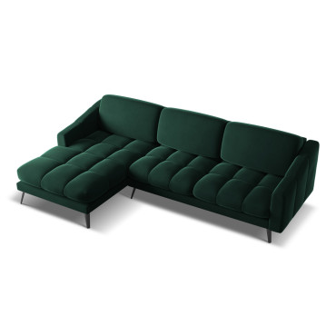 Sofa d'angle Nalu Velours Bottle green