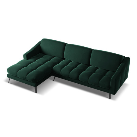 Sofa d'angle Nalu Velours Bottle green