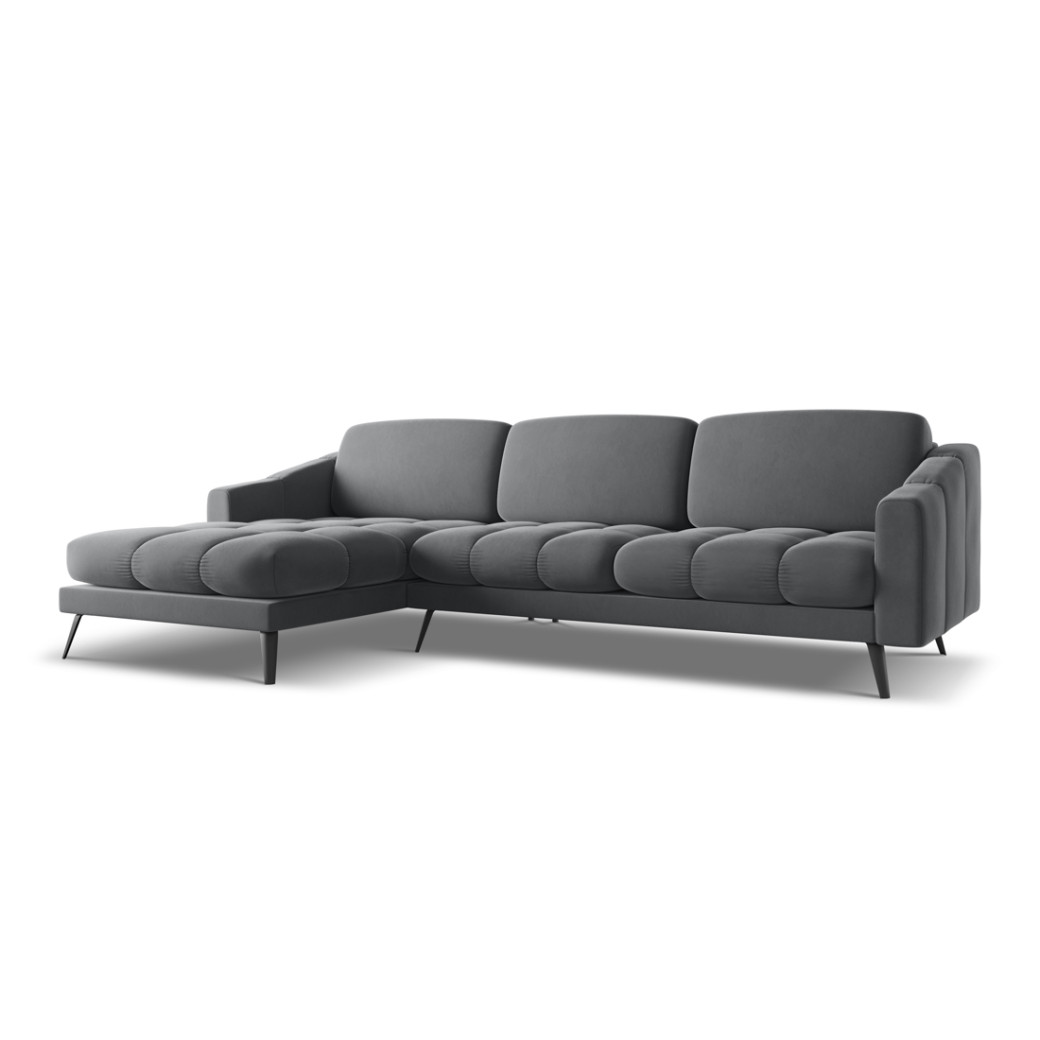 Sofa d'angle Nalu Velours Steel