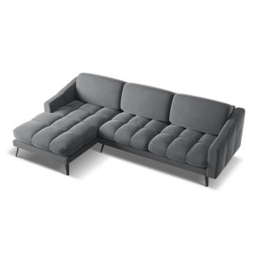 Sofa d'angle Nalu Velours Steel