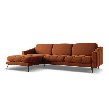 Sofa d'angle Nalu Velours Terracotta