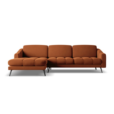 Sofa d'angle Nalu Velours Terracotta