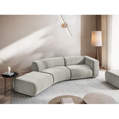 Sofa modulable ouvert 4 places Ekahi Chenille Beige